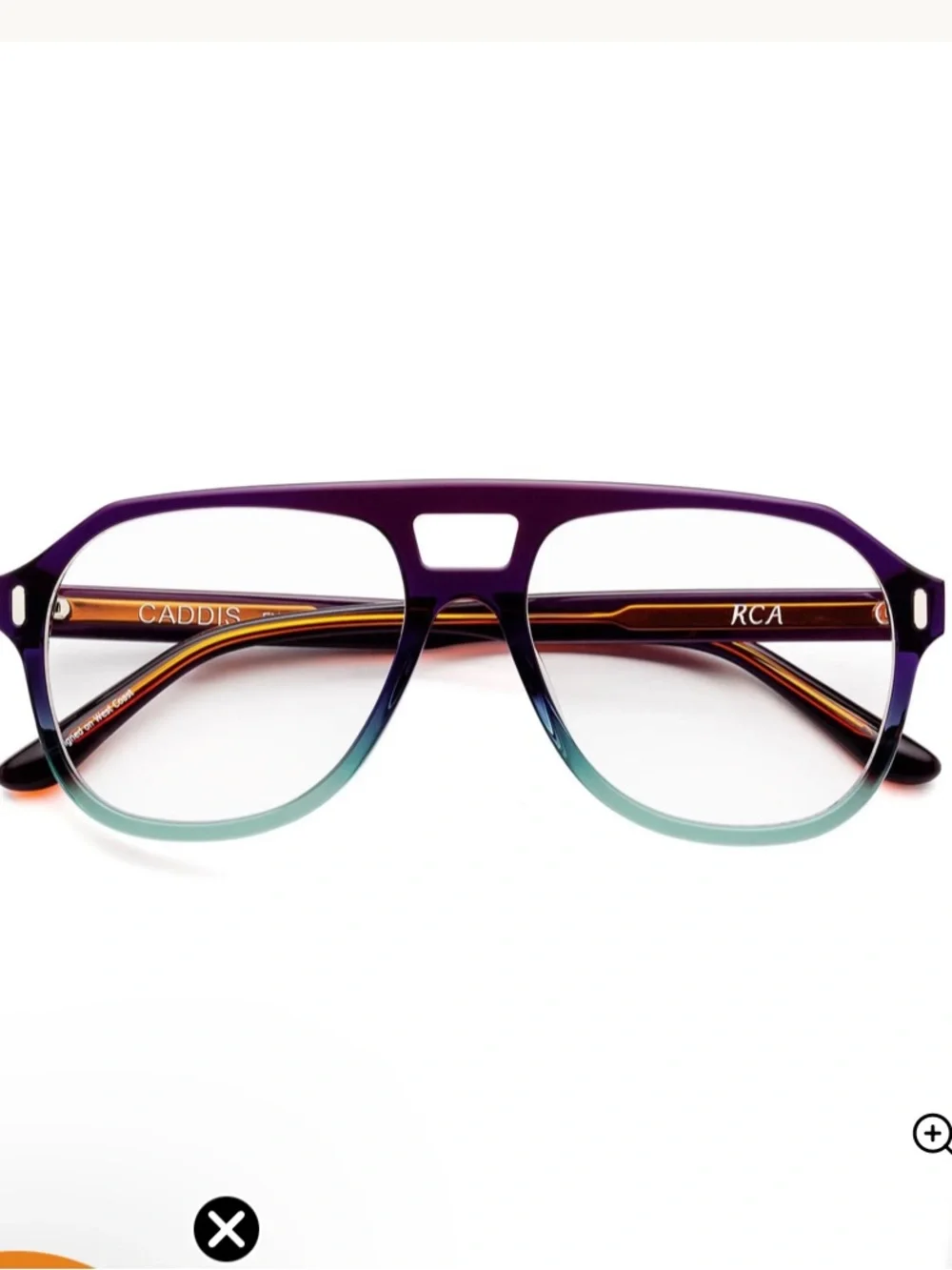 Caddis RCA Purple to Teal Gradient Aviator Glasses Magnification2.75